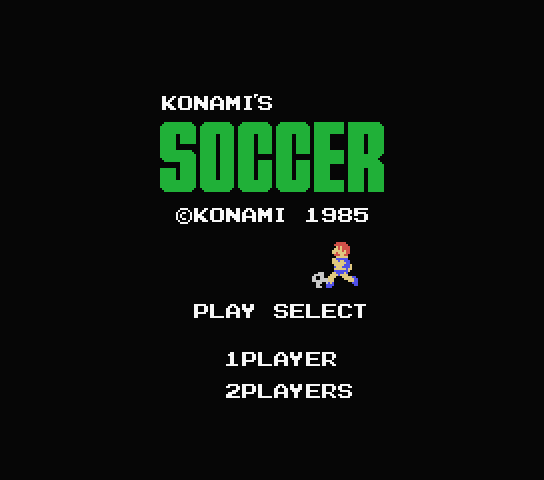 Konami's Soccer title screen for MSX